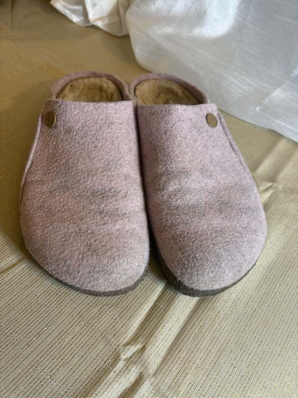 Birkenstock Zermatt Shearling Mauve Wool Felt Slippers - Picture 2 of 6